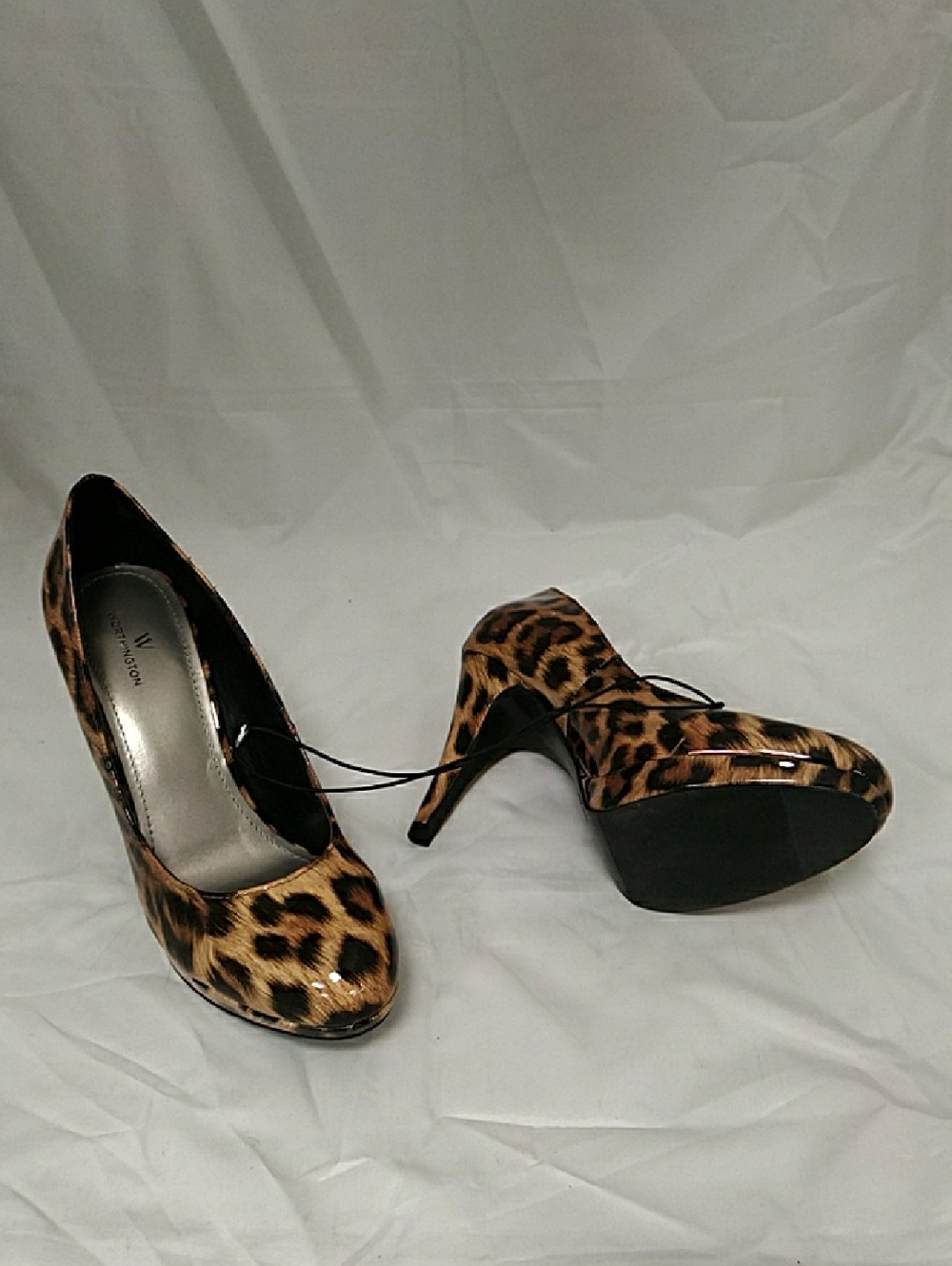Worthington Wor Jean Leopard Patent Platform High Heels 8.5M NEW